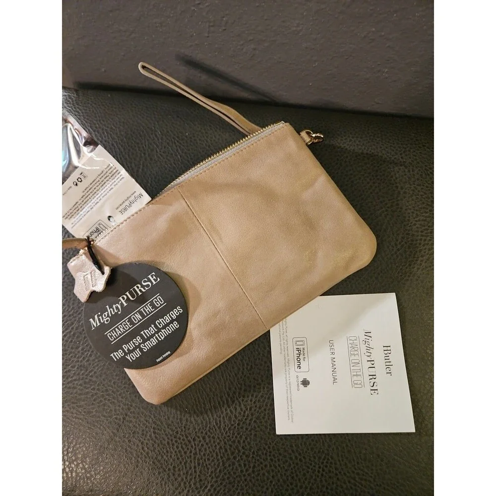 NWT‎ H Butler Genuine Leather Mighty Purse Wristlet - IPhone Charging on the Go